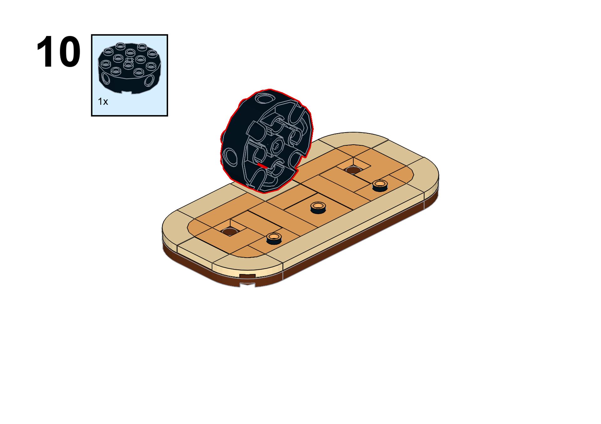 Step 10 of the LEGO Drum Kit MOC instructions